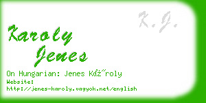 karoly jenes business card